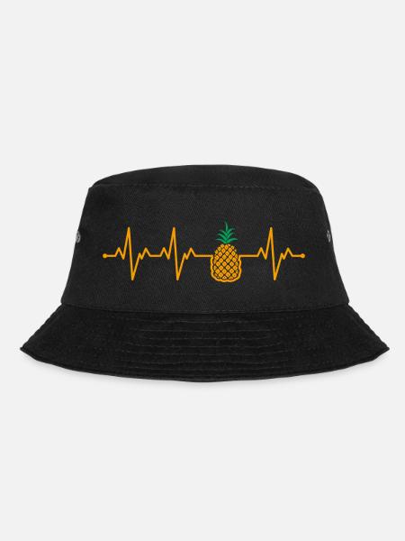 Ananas - Bucket Hat - Schwarz