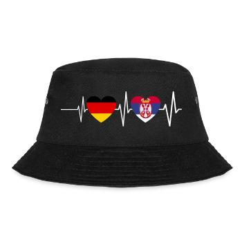 Serben Deutschland Serbien Herzschlag Geschenk - Bucket Hat - Schwarz - Vorne - Lela (165cm)