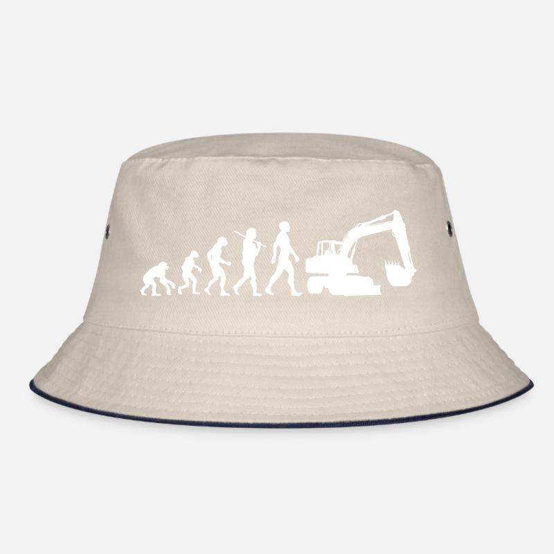 Excavator Evolution Silhouette Gift Bucket Hat