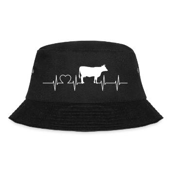 Kuh Kühe Bauernhof Landwirtschaft Geschenk - Bucket Hat - Schwarz - Vorne - Lela (165cm)