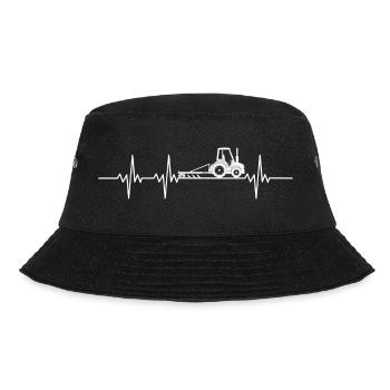Traktor Herzschlag Landwirtschaft - Bucket Hat - Schwarz - Vorne - Lela (165cm)