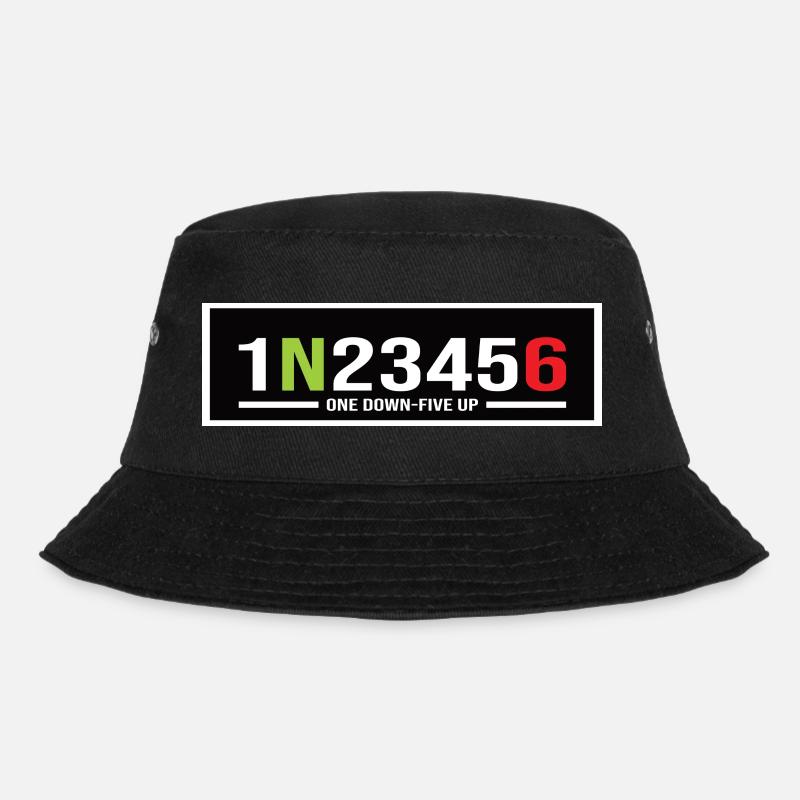 Motorrad Gänge 1N23456 One Down-Five Up - Bucket Hat - Schwarz