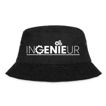 Ingenieur GENIE Spruch - Bucket Hat - Schwarz - Vorne - Lela (165cm)