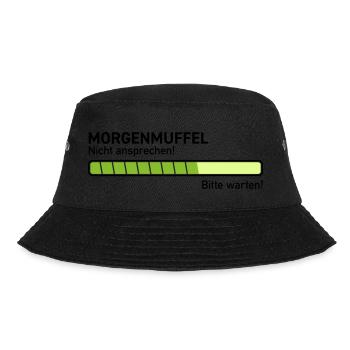 Morgenmuffel nicht ansprechen ausschlafen zu früh - Bucket Hat - Schwarz - Vorne - Lela (165cm)