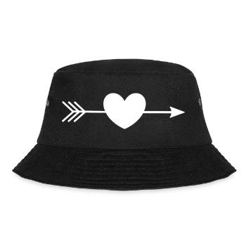 white heart white with arrow - Bucket Hat - black - Front - Lela (165cm)