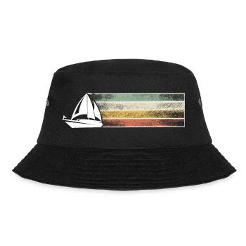 Segeln Segler Segelboot Retro Vintage - Bucket Hat - Schwarz - Vorne - Lela (165cm)