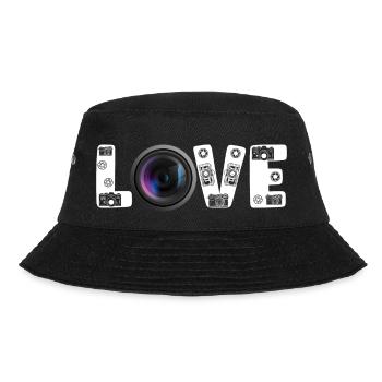 Photography Camera Lens Retro Love - Bucket Hat - Schwarz - Vorne - Lela (165cm)