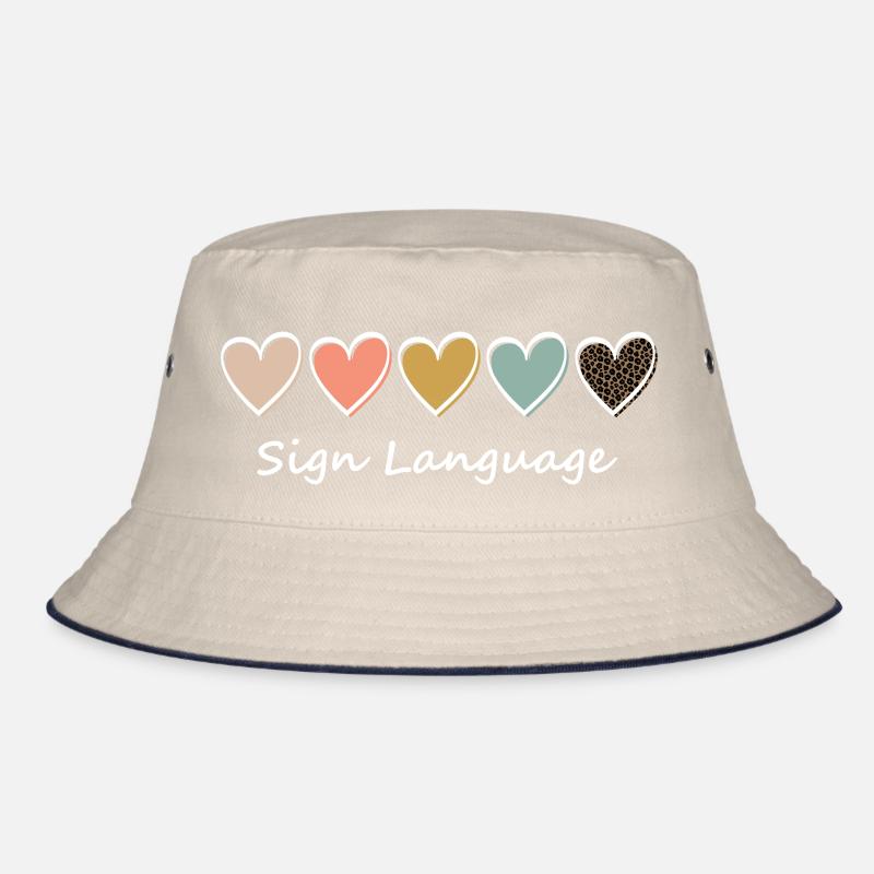 ASL Alphabet American ASL Teacher Sing Language Bucket Hat
