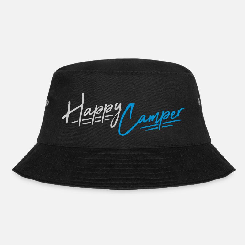 Happy Camper Camping Design - Bucket Hat - Schwarz