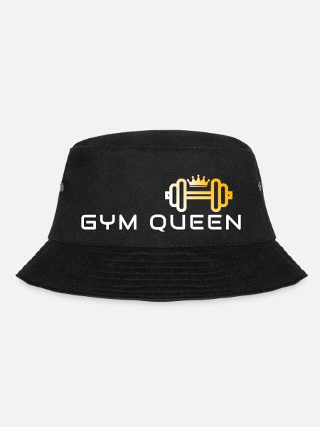 GYM QUEEN - Gym Motivation and Fitness Designs - Bucket Hat - black