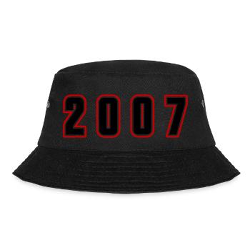 2007 Jahr Zahl - Bucket Hat - Schwarz - Vorne - Lela (165cm)