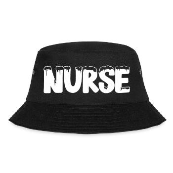 Text Eis Weihnachten Kostüm Krankenschwester - Bucket Hat - Schwarz - Vorne - Lela (165cm)