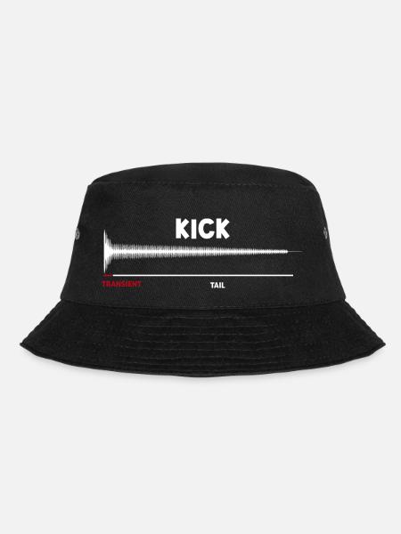 Synthesizer Kick Drum Synth DAW Transient Tail - Bucket Hat - black