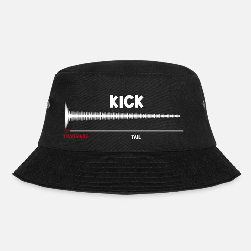 Synthesizer Kick Drum Synth DAW Transient Tail - Bucket Hat - black