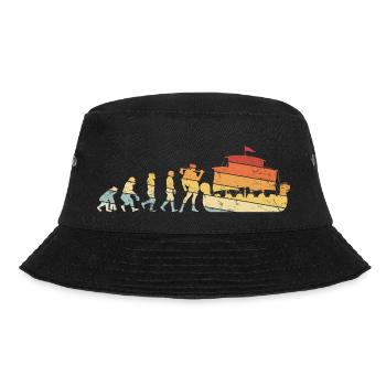 Evolution Design Affe Barbar Geschenk für Vikinger - Bucket Hat - Schwarz - Vorne - Lela (165cm)