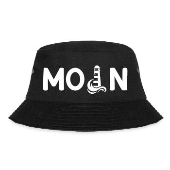 Moin norddeutsch Norddeutschland Norden Geschenk - Bucket Hat - Schwarz - Vorne - Lela (165cm)