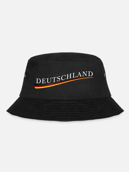 DEUTSCHLAND Schriftzug mit Wappen - Bucket Hat - Schwarz