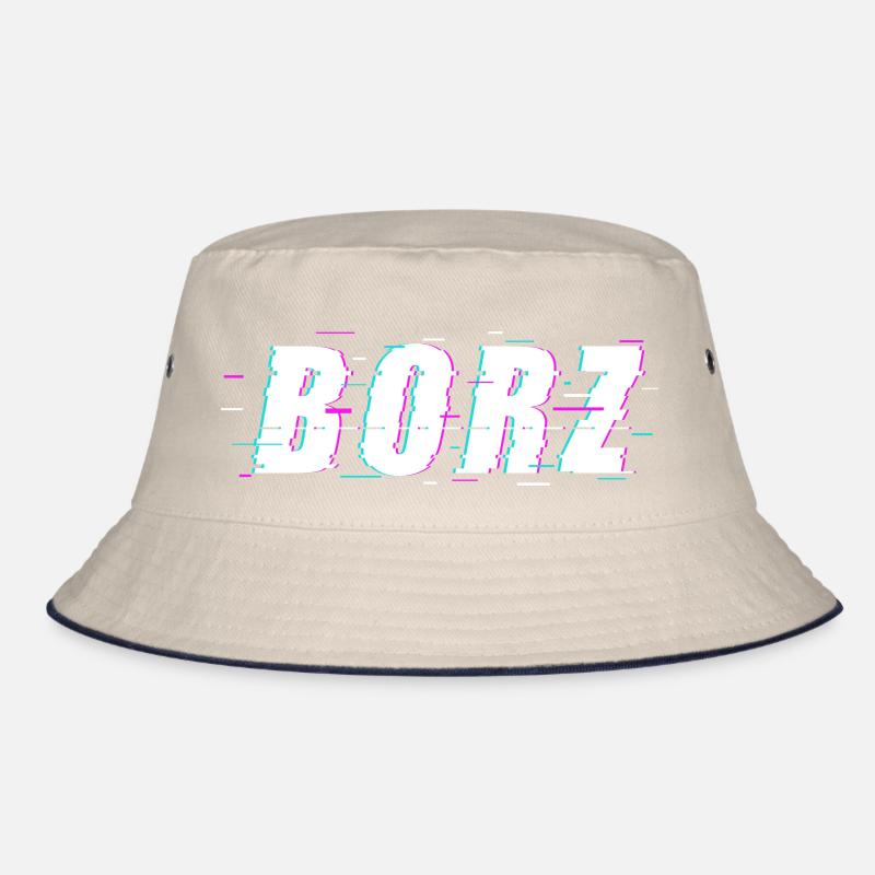 Borz - Chechen Wolf Glitch Effect Bucket Hat