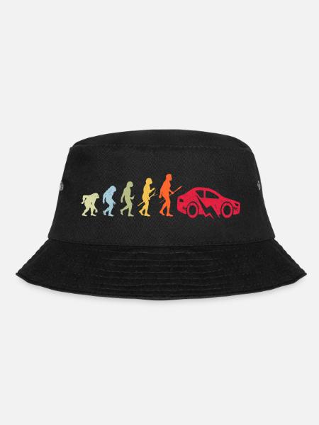 E-Auto Elektroauto Evolution - Bucket Hat - Schwarz