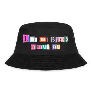 Liag mi bitte nimma au - Bucket Hat - Schwarz - Vorne - Lela (165cm)