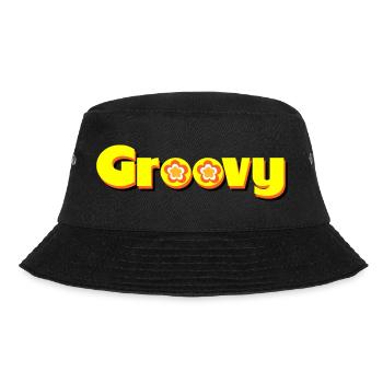 Groovy 70s Flower Blossom - Bucket Hat - black - Front - Lela (165cm)