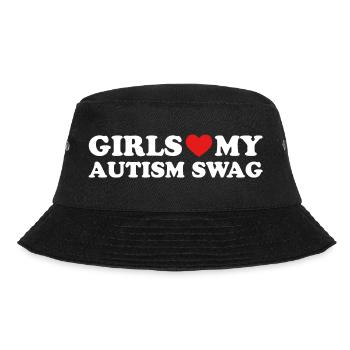Girls Love My Autism Swag - Bucket Hat - Schwarz - Vorne - Lela (165cm)