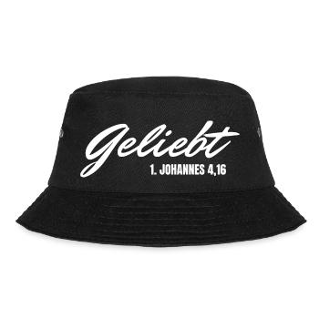 Geliebt 1. Johannes 4,16 - Bucket Hat - Schwarz - Vorne - Lela (165cm)
