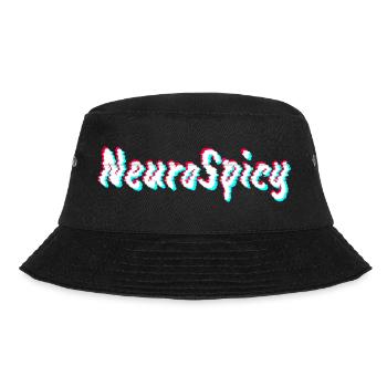 Neurospicy Neurodivergent ADHS Autismus - Bucket Hat - Schwarz - Vorne - Lela (165cm)