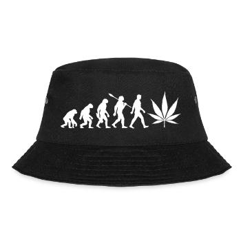 Evolution Cannabis - Hanf - Kiffen legal - Bucket Hat - Schwarz - Vorne - Lela (165cm)