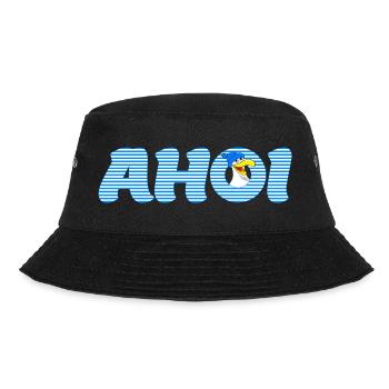 Ruf Ahoi mit Möve - Bucket Hat - Schwarz - Vorne - Lela (165cm)