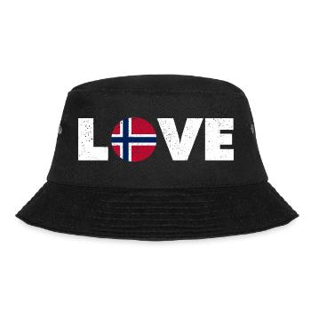Norway - Love - Norge - Liebe - Norwegen - Bucket Hat - black - Front - Lela (165cm)