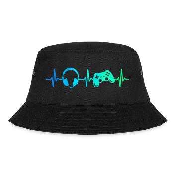 Gamer Heartbeat Gaming Controller Gamepad Headset - Bucket Hat - black - Front - Lela (165cm)