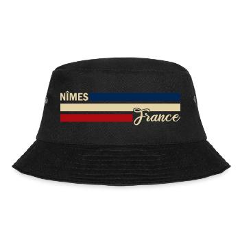 France - Nimes - Frankreich - Flagge - Streifen - Bucket Hat - Schwarz - Vorne - Lela (165cm)