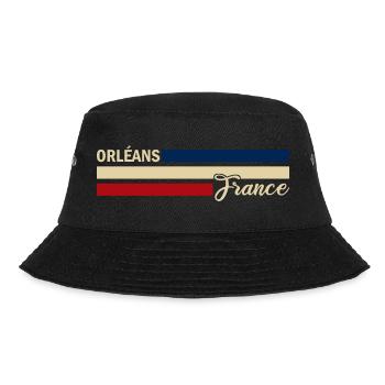 France - Orleans - Frankreich - Flagge - Streifen - Bucket Hat - Schwarz - Vorne - Lela (165cm)