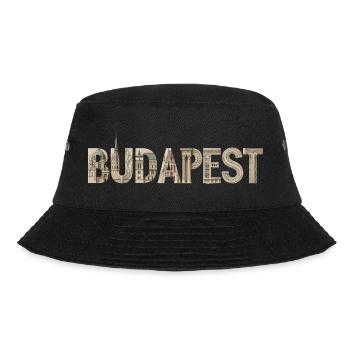 BUDAPEST – Architectural Typography Design - Bucket Hat - Schwarz - Vorne - Lela (165cm)