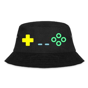 Gaming Controller Buttons Retro Vektor - Bucket Hat - Schwarz - Vorne - Lela (165cm)