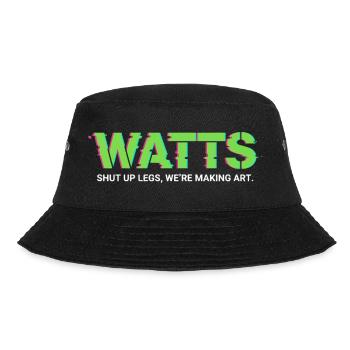 WATTS Neon Pop Art T-Shirt - Bucket Hat - Schwarz - Vorne - Lela (165cm)