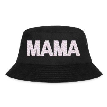Mama Blüten Typografie - Bucket Hat - Schwarz - Vorne - Lela (165cm)