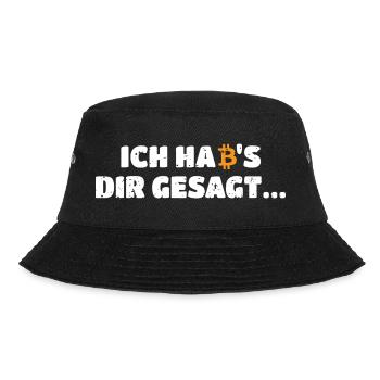 Ich habs dir ja gesagt Bitcoin Crypto - Bucket Hat - Schwarz - Vorne - Lela (165cm)