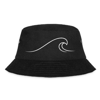 Wavy Line Minimalist Wave - Bucket Hat - black - Front - Lela (165cm)