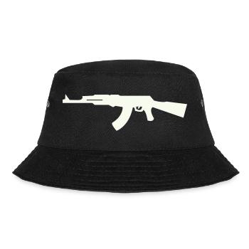 Gewehr Silhouette im Minimalstil - Bucket Hat - Schwarz - Vorne