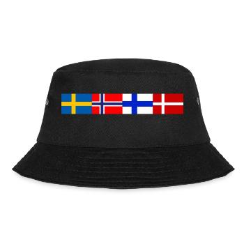 Scandinavian flags close together - Bucket Hat - Schwarz - Vorne - Lela (165cm)