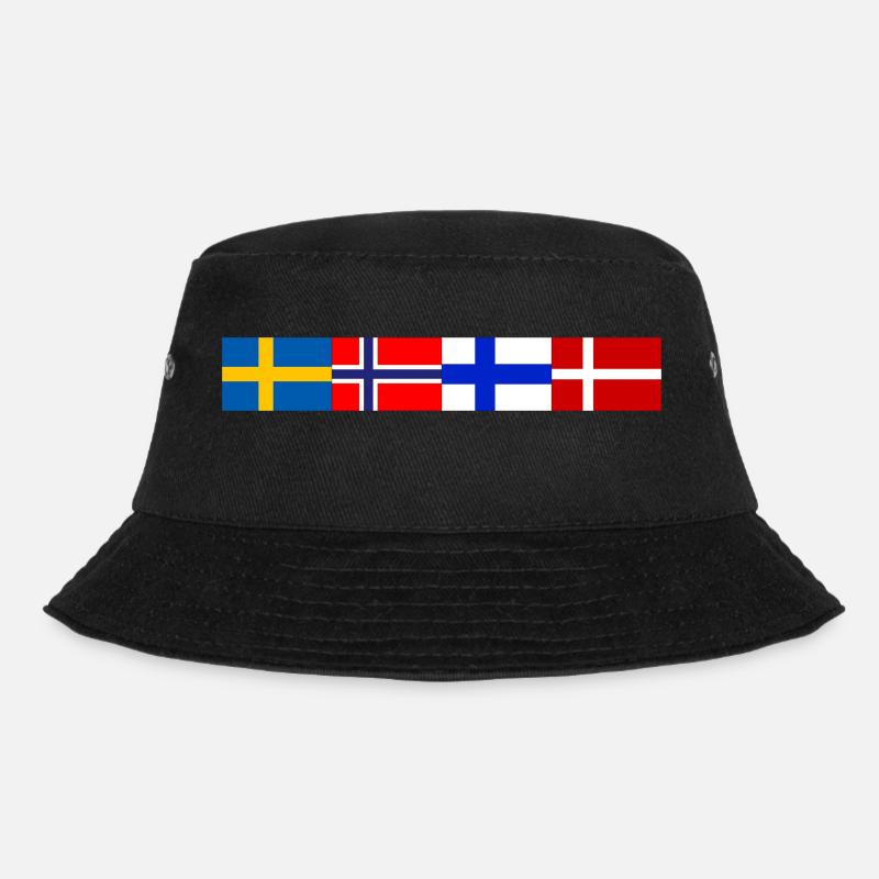 Scandinavian flags close together - Bucket Hat - Schwarz