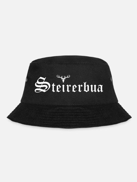 Steirerbua mit Hirsch - Bucket Hat - Schwarz