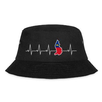 Ich liebe Liechtenstein - Herzschlag - Bucket Hat - Schwarz - Vorne - Lela (165cm)