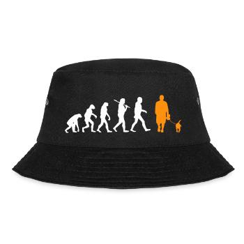 Evolution Hund Dog spazieren gehen walk Geschenk - Bucket Hat - Schwarz - Vorne - Lela (165cm)