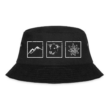 Ich liebe das Allgäu - Bucket Hat - Schwarz - Vorne - Lela (165cm)
