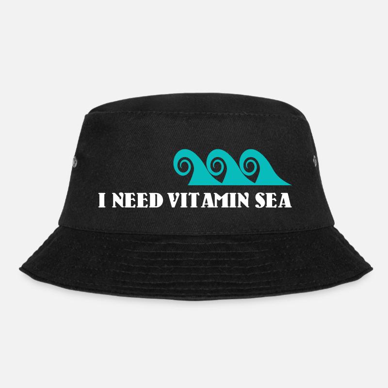 Vitamin Sea - Vitamin C / Geschenk Idee - Bucket Hat - Schwarz