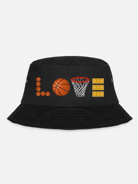 Love Basketball Sport Slamdunk Fan Ball Liebhaber - Bucket Hat - Schwarz