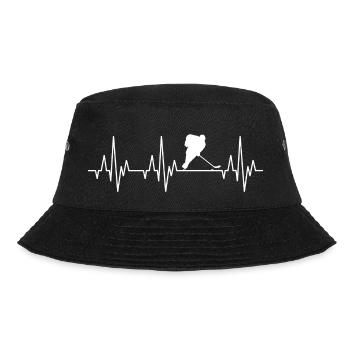 Herzschlag EKG Eishockey Spieler Hockey Puck - Bucket Hat - Schwarz - Vorne - Lela (165cm)